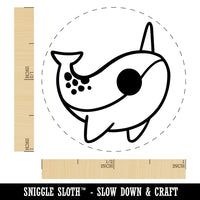 Sweet Kawaii Chibi Narwhal Self-Inking Rubber Stamp for Stamping Crafting Planners