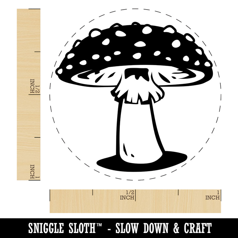 Amanita Muscaria Fly Agaric Poisonous Mushroom Whimsical Toadstool Self-Inking Rubber Stamp for Stamping Crafting Planners