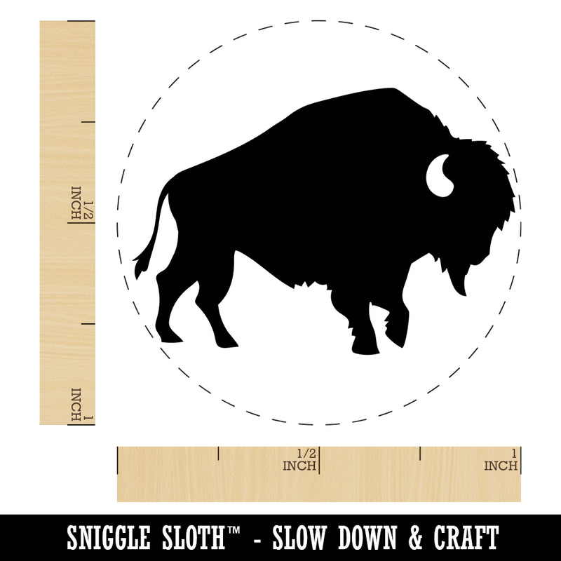 American Bison Buffalo Silhouette Self-Inking Rubber Stamp for Stamping Crafting Planners