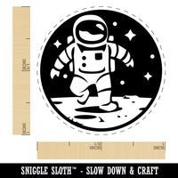 Astronaut In Space on the Moon Self-Inking Rubber Stamp for Stamping Crafting Planners