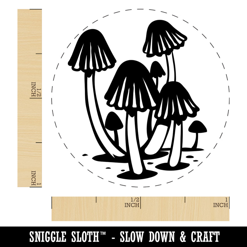 Cluster of Magical Whimsical Little Mushrooms Self-Inking Rubber Stamp for Stamping Crafting Planners