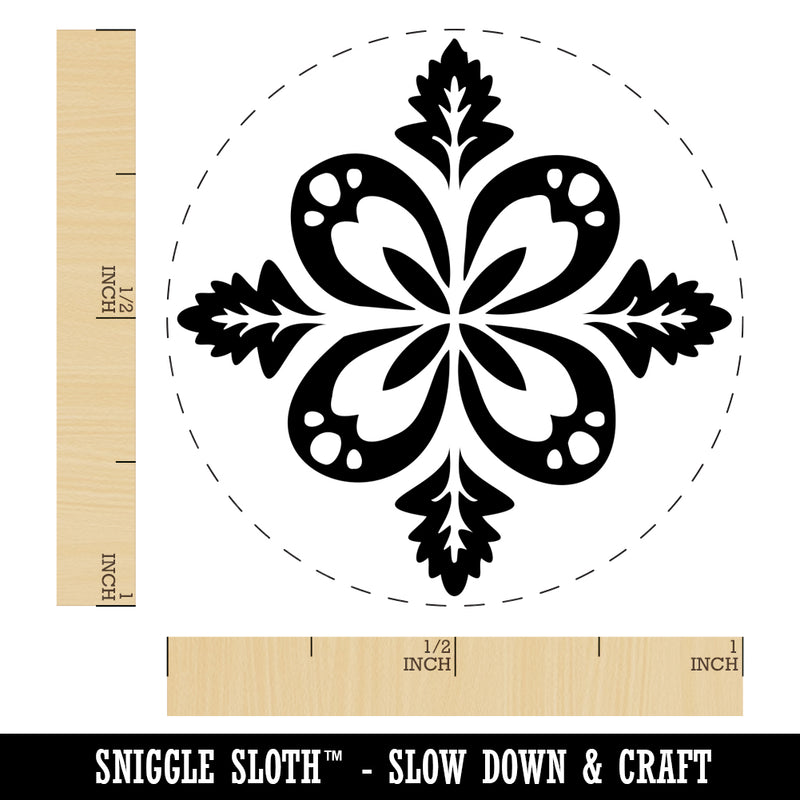 Forest Flower Petal and Leaf Design Self-Inking Rubber Stamp for Stamping Crafting Planners