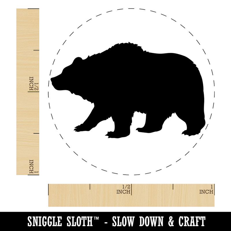 Fuzzy Grizzly Bear Silhouette Self-Inking Rubber Stamp for Stamping Crafting Planners