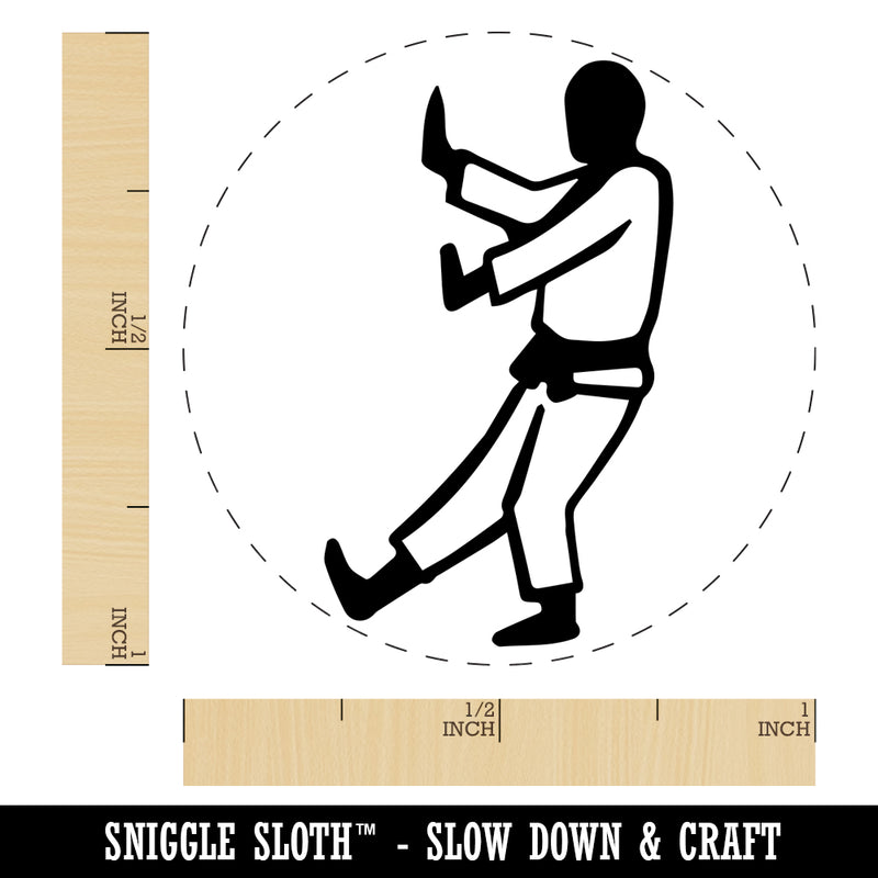 Kung Fu Martial Arts Tai Chi Stance Karate Gi Self-Inking Rubber Stamp for Stamping Crafting Planners