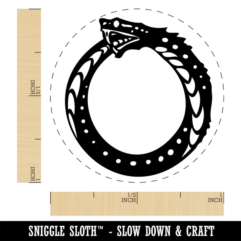Ouroboros Serpent Snake Eating Tail Ring Circle Self-Inking Rubber Stamp for Stamping Crafting Planners