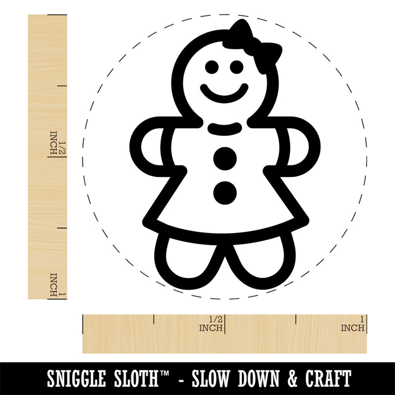 Gingerbread Woman Christmas Cookie Self-Inking Rubber Stamp Ink Stamper for Stamping Crafting Planners