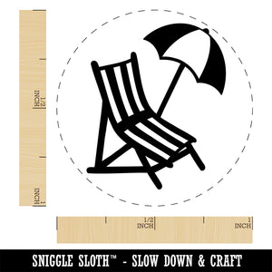 Beach Lounge Chair and Umbrella Self-Inking Rubber Stamp Ink Stamper for Stamping Crafting Planners