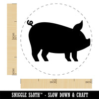 Pig Sideview Farm Animal Self-Inking Rubber Stamp Ink Stamper for Stamping Crafting Planners