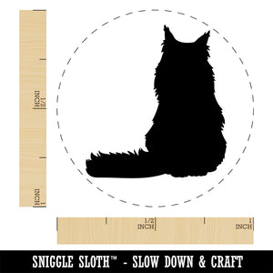 Sitting Maine Coon Cat Self-Inking Rubber Stamp Ink Stamper for Stamping Crafting Planners