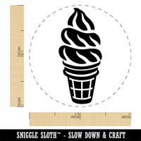 Soft Serve Ice Cream on a Cone Self-Inking Rubber Stamp Ink Stamper for Stamping Crafting Planners