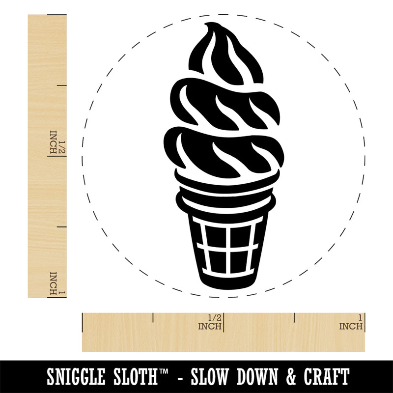 Soft Serve Ice Cream on a Cone Self-Inking Rubber Stamp Ink Stamper for Stamping Crafting Planners