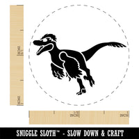 Velociraptor Dinosaur Running Self-Inking Rubber Stamp Ink Stamper for Stamping Crafting Planners