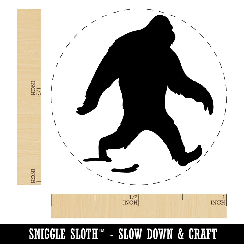 Bigfoot Sasquatch Walking with Footprint Trail Self-Inking Rubber Stamp Ink Stamper for Stamping Crafting Planners