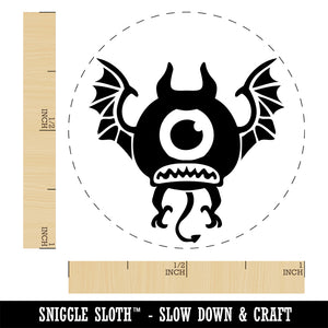 One Eyed Monster Demon with Bat Wings Self-Inking Rubber Stamp Ink Stamper for Stamping Crafting Planners