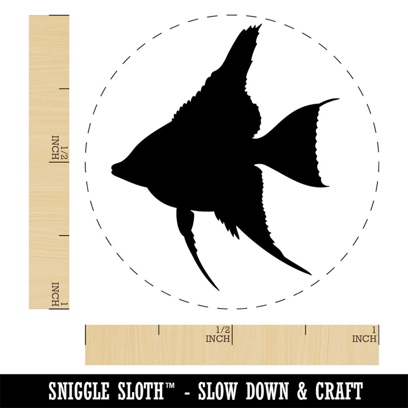 Freshwater Angelfish Fish Silhouette Self-Inking Rubber Stamp Ink Stamper for Stamping Crafting Planners