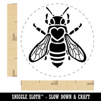 Honey Bee with Heart on Back Self-Inking Rubber Stamp Ink Stamper for Stamping Crafting Planners