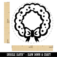 Christmas Wreath with Bow Self-Inking Rubber Stamp Ink Stamper for Stamping Crafting Planners