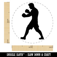 Boxer Fighter Stance with Boxing Gloves Pugilist Self-Inking Rubber Stamp Ink Stamper for Stamping Crafting Planners