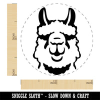 Fluffy Wooly Llama Head Self-Inking Rubber Stamp Ink Stamper for Stamping Crafting Planners