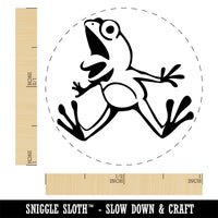 Frog Leaping from Shock and Surprise Self-Inking Rubber Stamp Ink Stamper for Stamping Crafting Planners