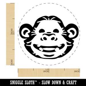 Grinning Chimpanzee Ape Monkey Face Self-Inking Rubber Stamp Ink Stamper for Stamping Crafting Planners