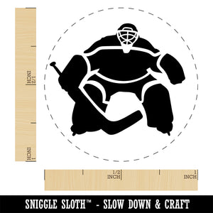 Hockey Goalie Goalkeeper with Stick Self-Inking Rubber Stamp Ink Stamper for Stamping Crafting Planners