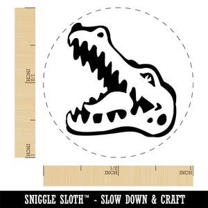 Smiling Toothy Crocodile Alligator Chomp Self-Inking Rubber Stamp Ink Stamper for Stamping Crafting Planners