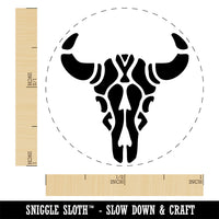 Southwestern Style Tribal Bull Cow Skull Self-Inking Rubber Stamp Ink Stamper for Stamping Crafting Planners