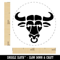 Water Buffalo Ox with Nose Ring Self-Inking Rubber Stamp Ink Stamper for Stamping Crafting Planners