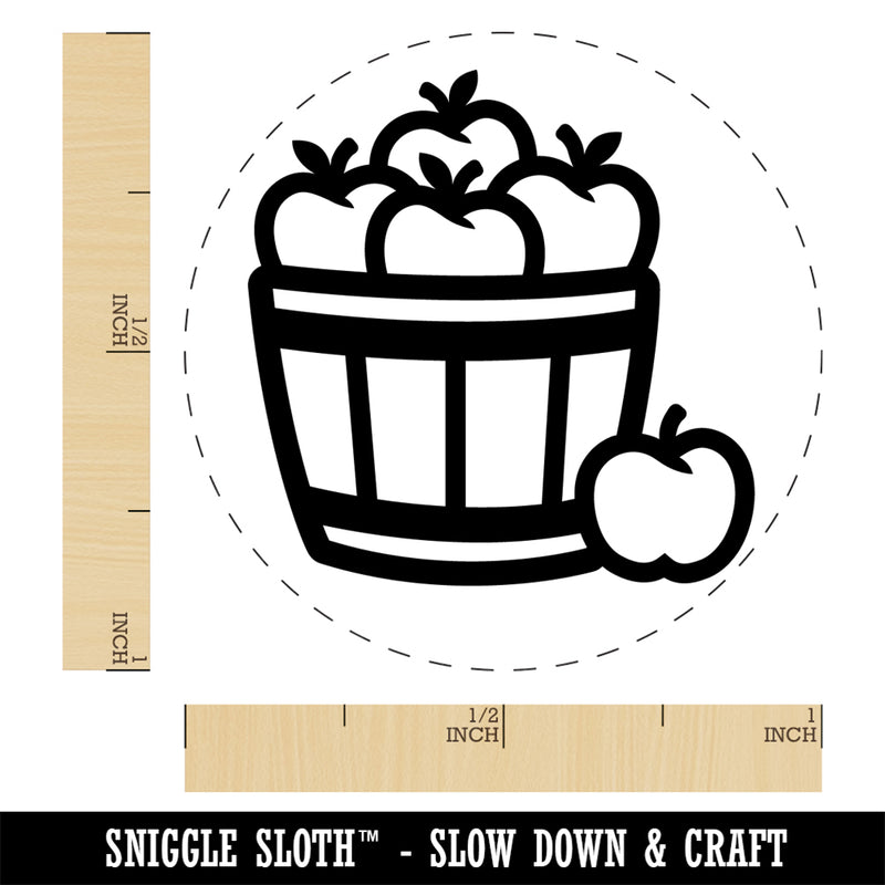 Basket of Apples Fruit Fall Self-Inking Rubber Stamp Ink Stamper for Stamping Crafting Planners