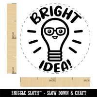 Light Bulb Bright Idea Teacher School Self-Inking Rubber Stamp Ink Stamper for Stamping Crafting Planners