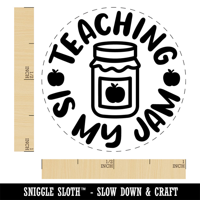 Teaching is My Jam Teacher School Apples Canning Self-Inking Rubber Stamp Ink Stamper for Stamping Crafting Planners