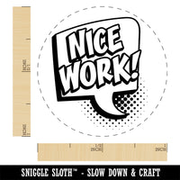 Nice Work Text Chat Comic Bubble Teacher Student Self-Inking Rubber Stamp Ink Stamper for Stamping Crafting Planners