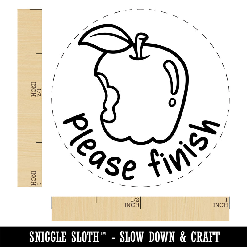 Please Finish Apple with Bite Teacher Student Self-Inking Rubber Stamp Ink Stamper for Stamping Crafting Planners