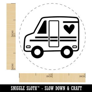 Mail Shipping Delivery Truck with Heart Self-Inking Rubber Stamp Ink Stamper for Stamping Crafting Planners