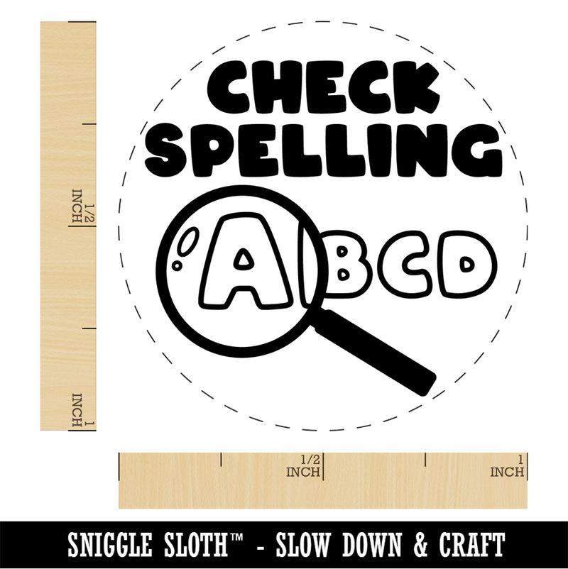 Check Spelling Magnifying Glass Teacher Student Self-Inking Rubber Stamp Ink Stamper for Stamping Crafting Planners