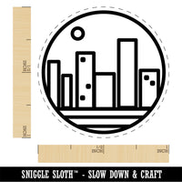 City Buildings Downtown Skyscrapers Self-Inking Rubber Stamp Ink Stamper for Stamping Crafting Planners
