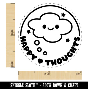 Happy Thoughts Dream Bubble Self-Inking Rubber Stamp Ink Stamper for Stamping Crafting Planners