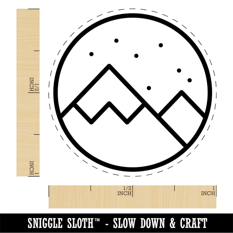 Snowy Mountainscape Self-Inking Rubber Stamp Ink Stamper for Stamping Crafting Planners
