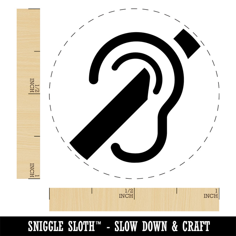 Deaf Hearing Loss Impaired International Symbol Self-Inking Rubber Stamp Ink Stamper for Stamping Crafting Planners