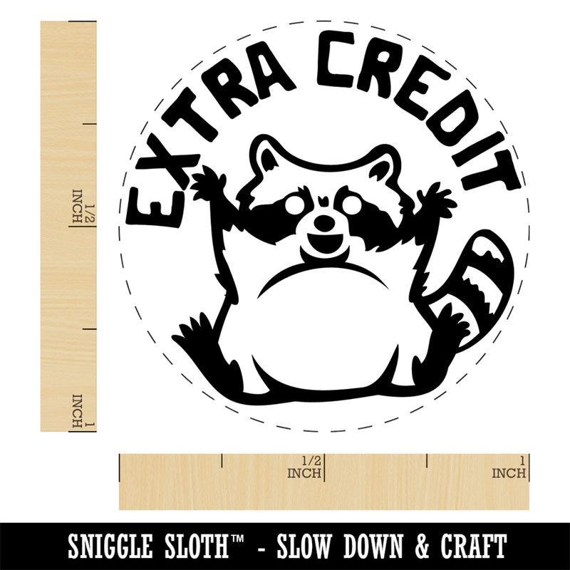 Extra Credit Raccoon Trash Panda Teacher Student Self-Inking Rubber Stamp Ink Stamper for Stamping Crafting Planners