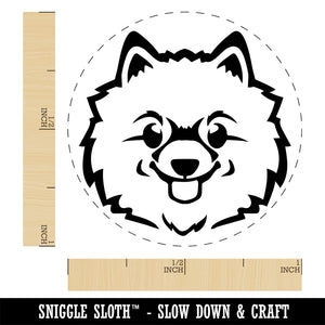 Fluffy Pomeranian Dog Head Self-Inking Rubber Stamp Ink Stamper for Stamping Crafting Planners