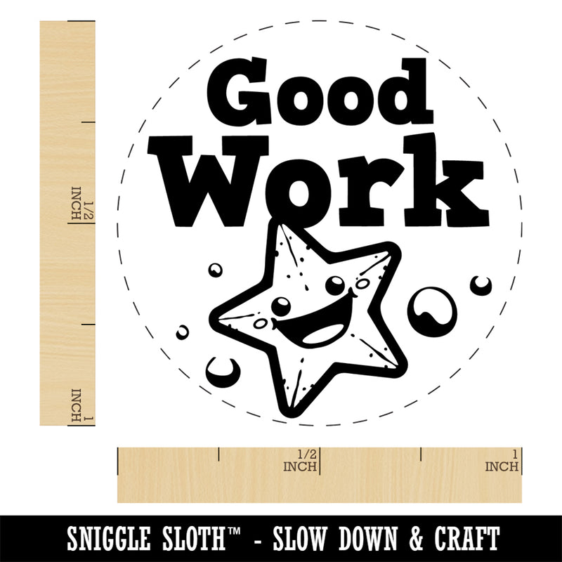 Good Work Starfish Teacher Student Self-Inking Rubber Stamp Ink Stamper for Stamping Crafting Planners