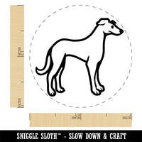 Speedy Lanky Greyhound Dog Self-Inking Rubber Stamp Ink Stamper for Stamping Crafting Planners
