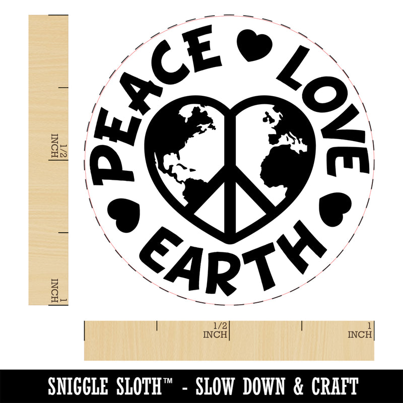 Peace Love Earth Self-Inking Rubber Stamp Ink Stamper for Stamping Crafting Planners