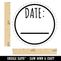 Date Fill-In Circle Self-Inking Rubber Stamp Ink Stamper for Stamping Crafting Planners