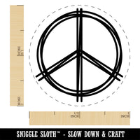 Sketchy Peace Sign Doodle Self-Inking Rubber Stamp Ink Stamper for Stamping Crafting Planners