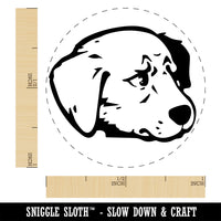Concerned Golden Retriever Dog Furled Brow Self-Inking Rubber Stamp Ink Stamper for Stamping Crafting Planners