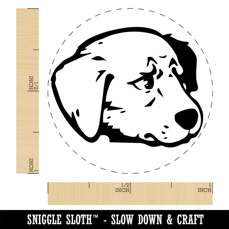 Concerned Golden Retriever Dog Furled Brow Self-Inking Rubber Stamp Ink Stamper for Stamping Crafting Planners