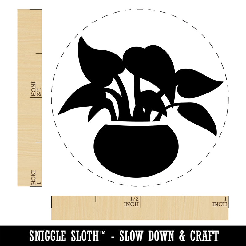 Potted Plant Pothos Devils Ivy Self-Inking Rubber Stamp Ink Stamper for Stamping Crafting Planners